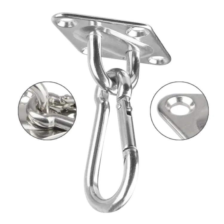 2 PCS 6mm 316 Stainless Steel Sand Bag Ceiling Hook Heavy Duty Swing Hangers