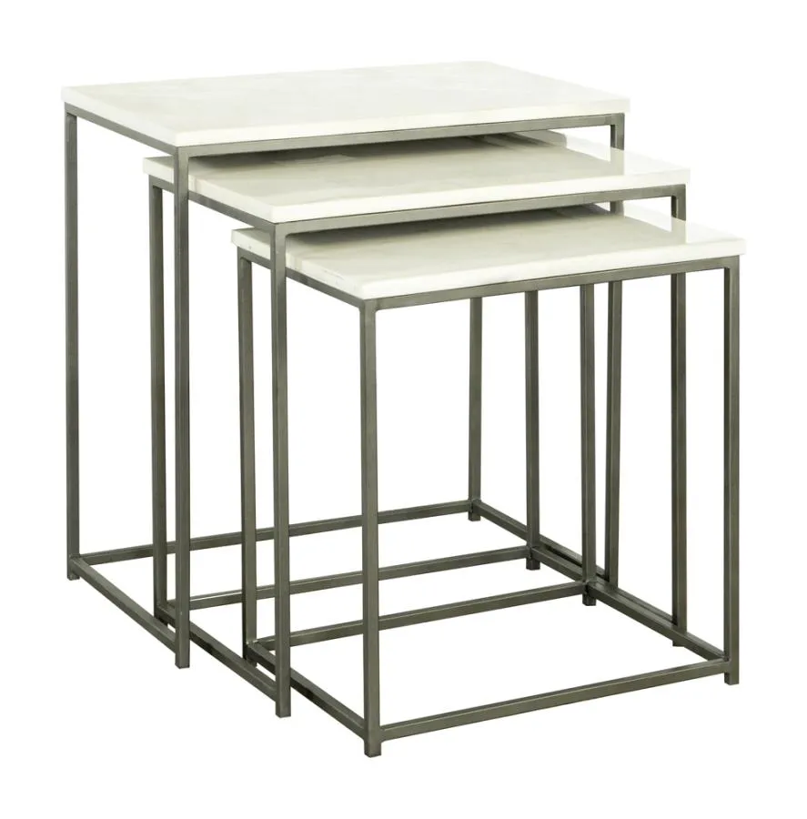 3-piece Nesting Table with Marble Top