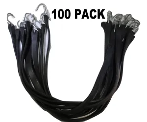 31 Inch Rubber Tarp Straps w/ Crimped S Hooks | 100 PACK