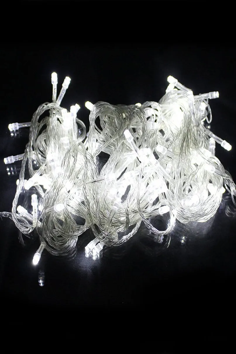 32ft 100 LED Multifunction String Faire Lights with Flexible Plug-in Clear Cable - Warm White