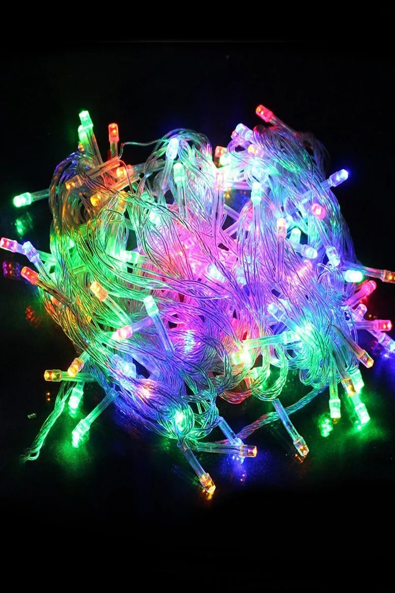 32ft 100 LED Multifunction String Faire Lights with Flexible Plug-in Clear Cable - Warm White