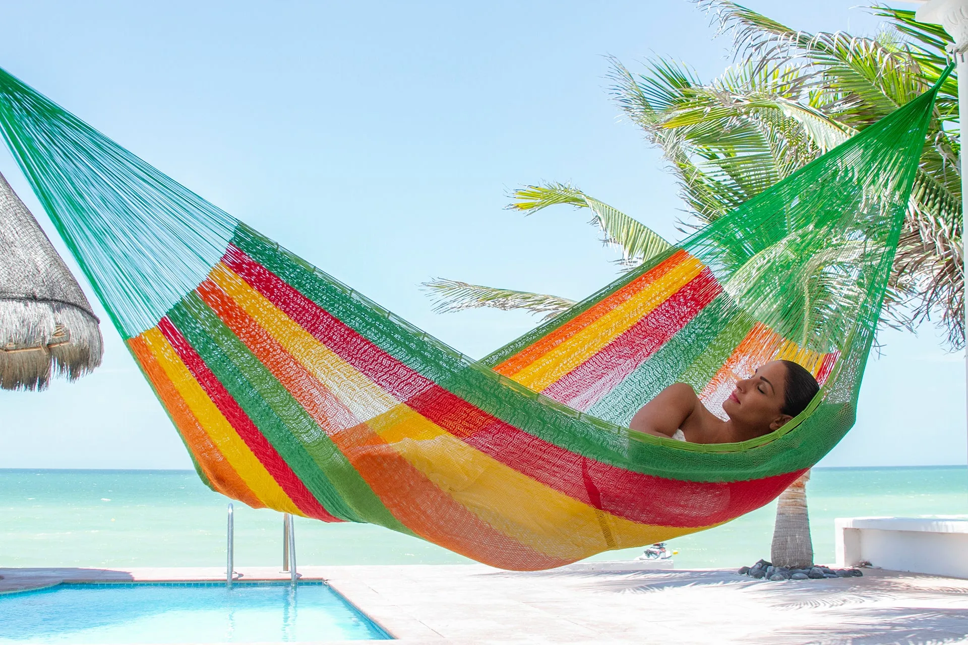 Authentic Mexican Cotton Hammock in Lorikeet