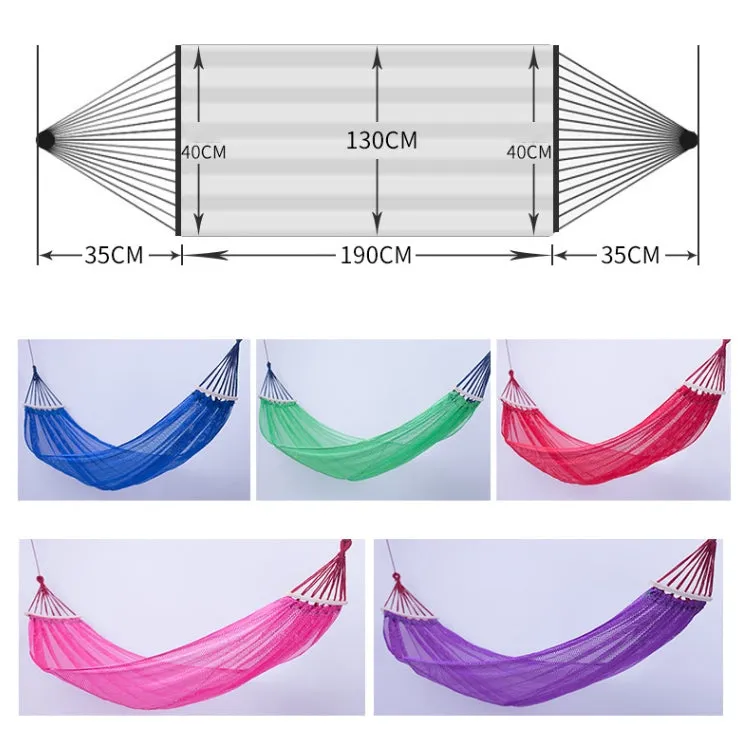 Bending Ice Silk Mesh Hammock Outdoor Hanging Bed Camping  Anti-Sidewall Hammock Swing, Size: 190x130 cm(Green)