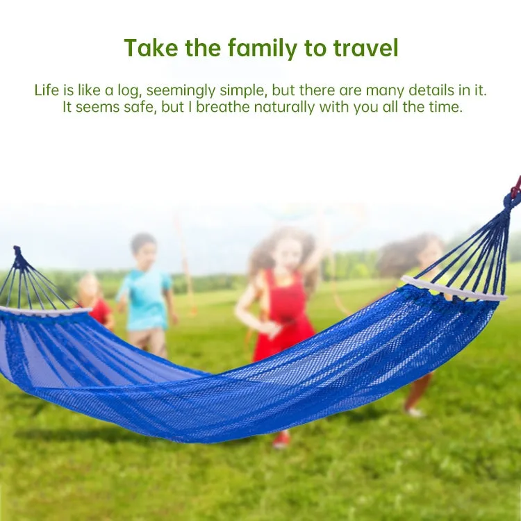 Bending Ice Silk Mesh Hammock Outdoor Hanging Bed Camping  Anti-Sidewall Hammock Swing, Size: 190x130 cm(Green)