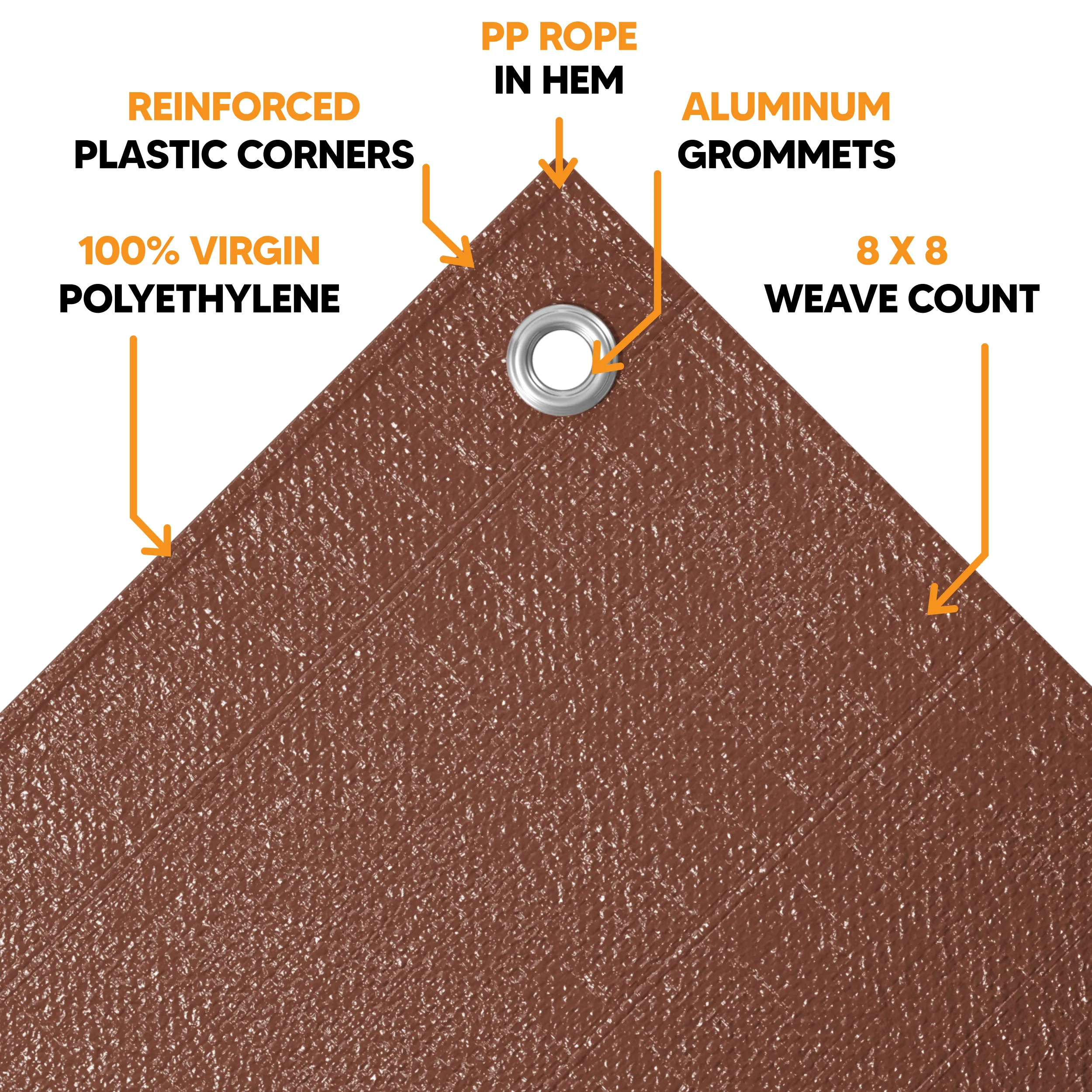 Brown Poly Tarp 10' x 10'