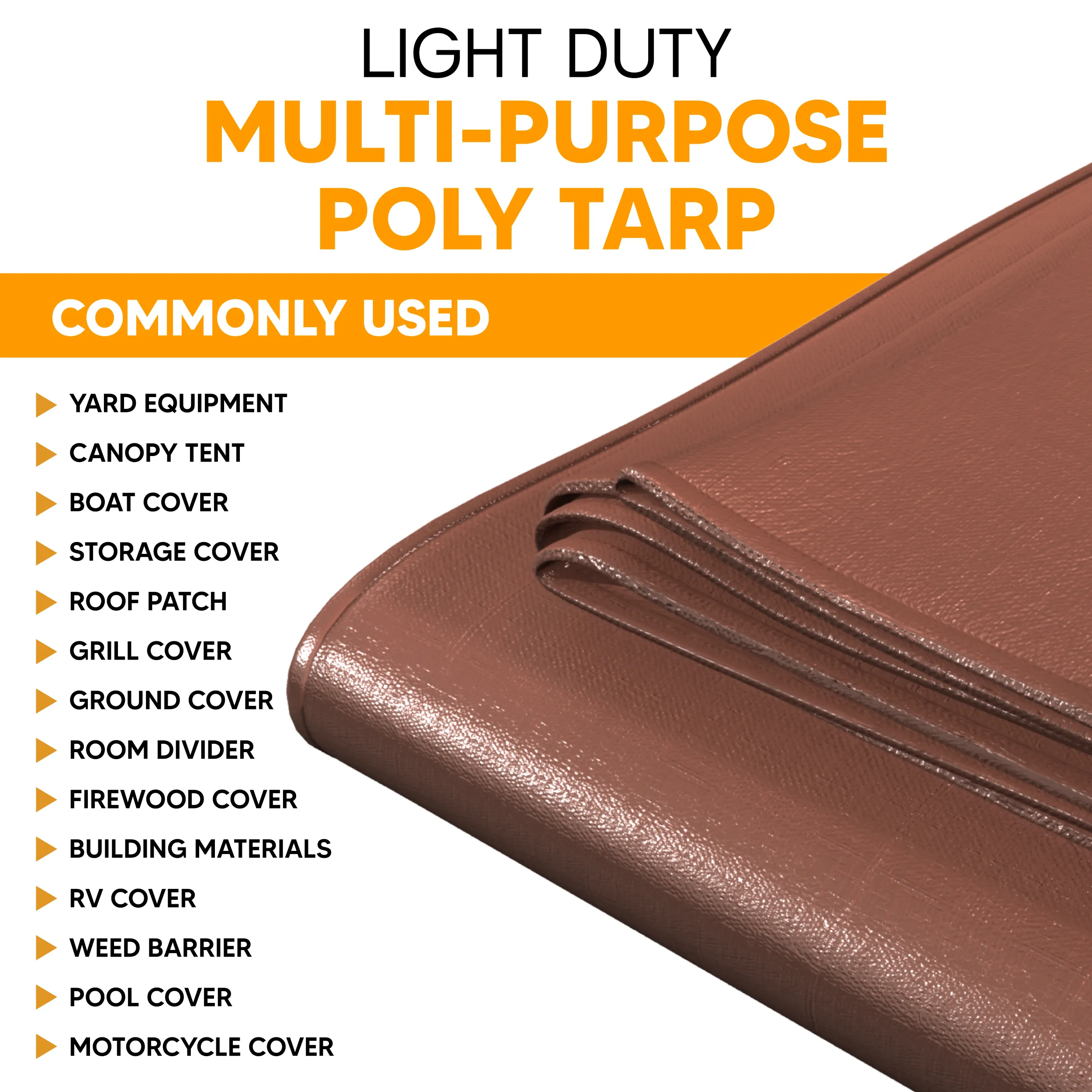 Brown Poly Tarp 10' x 10'