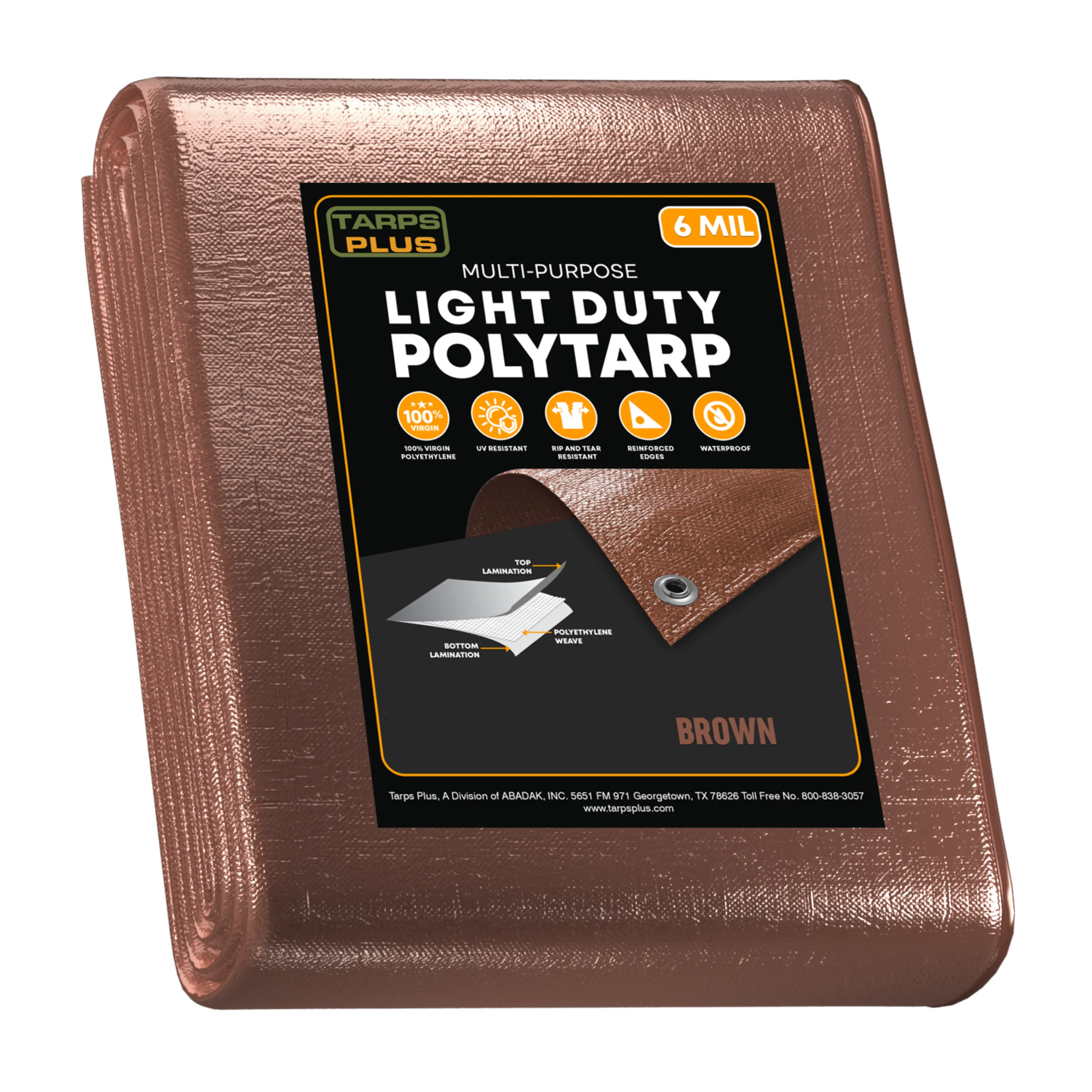 Brown Poly Tarp 10' x 10'