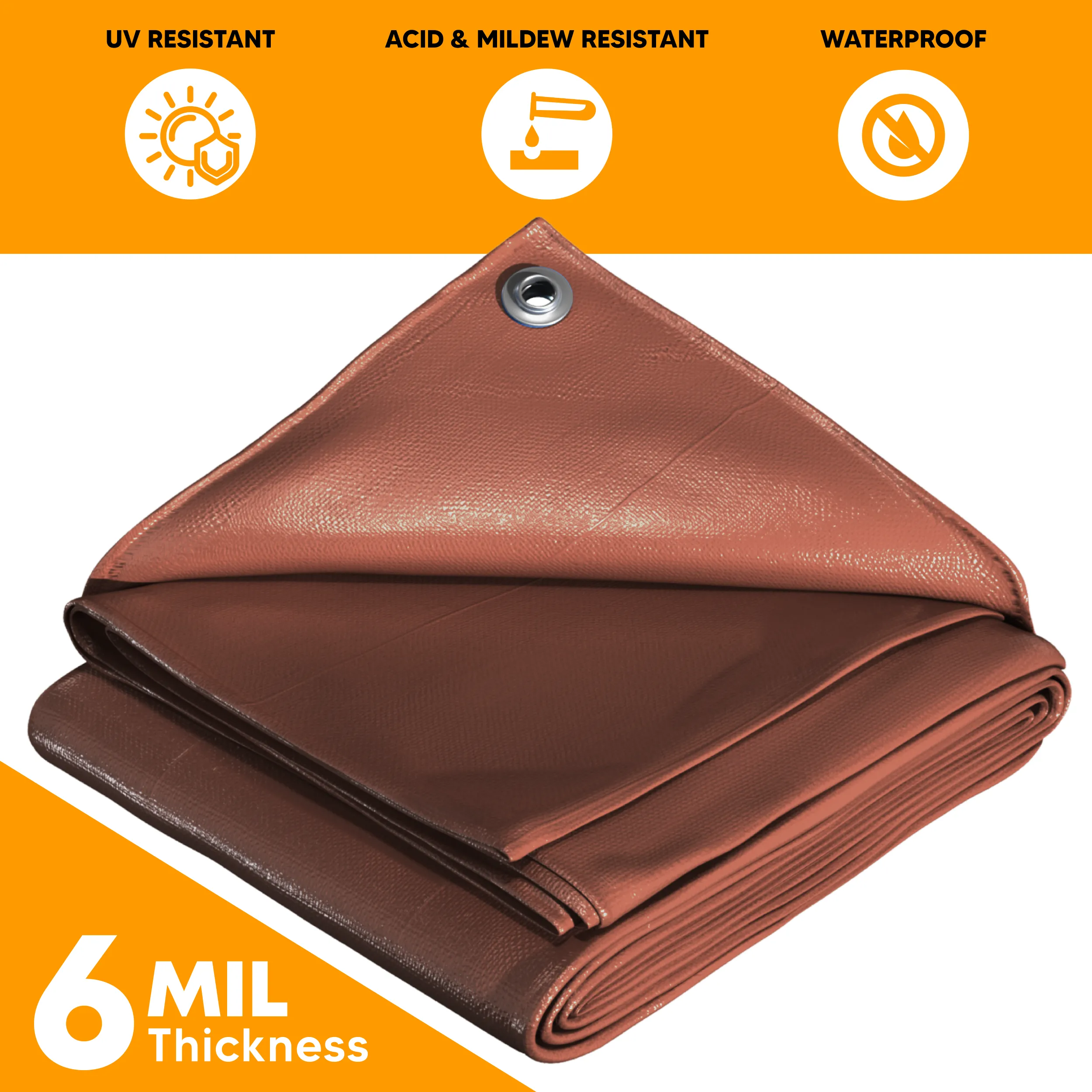 Brown Poly Tarp 10' x 10'