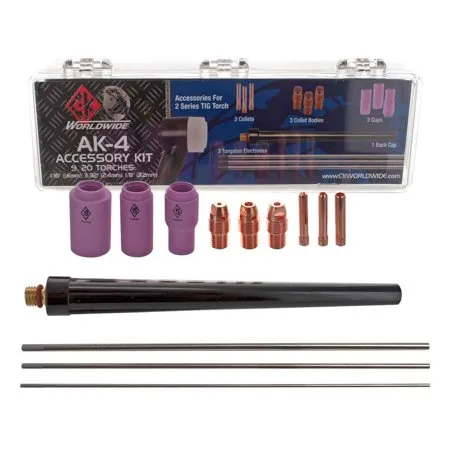 CK Worldwide AK-4 9/20 Series TIG Torch Accessory Kit, Large