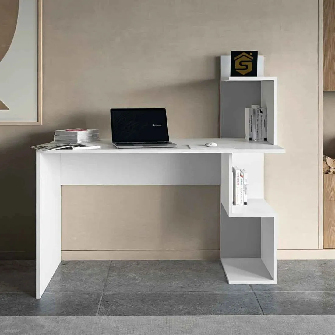 Compact & Elegant Study Desk – Scratch-Resistant MDF with Hydraulic Hinges