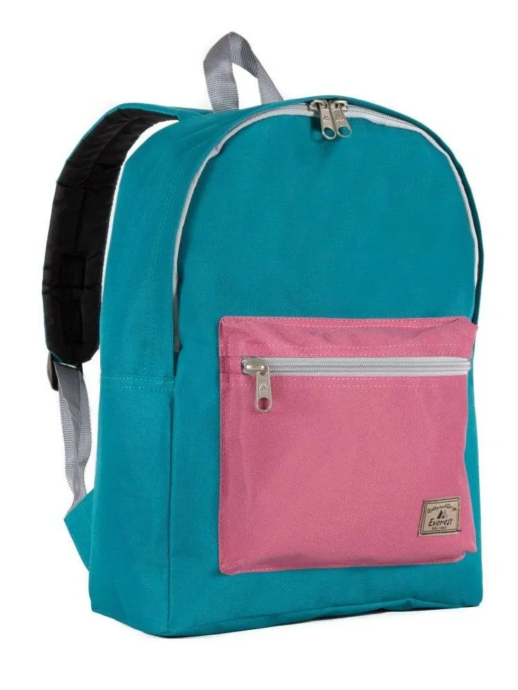 Everest Backpack Book Bag - Back to School Basic Color Block Style