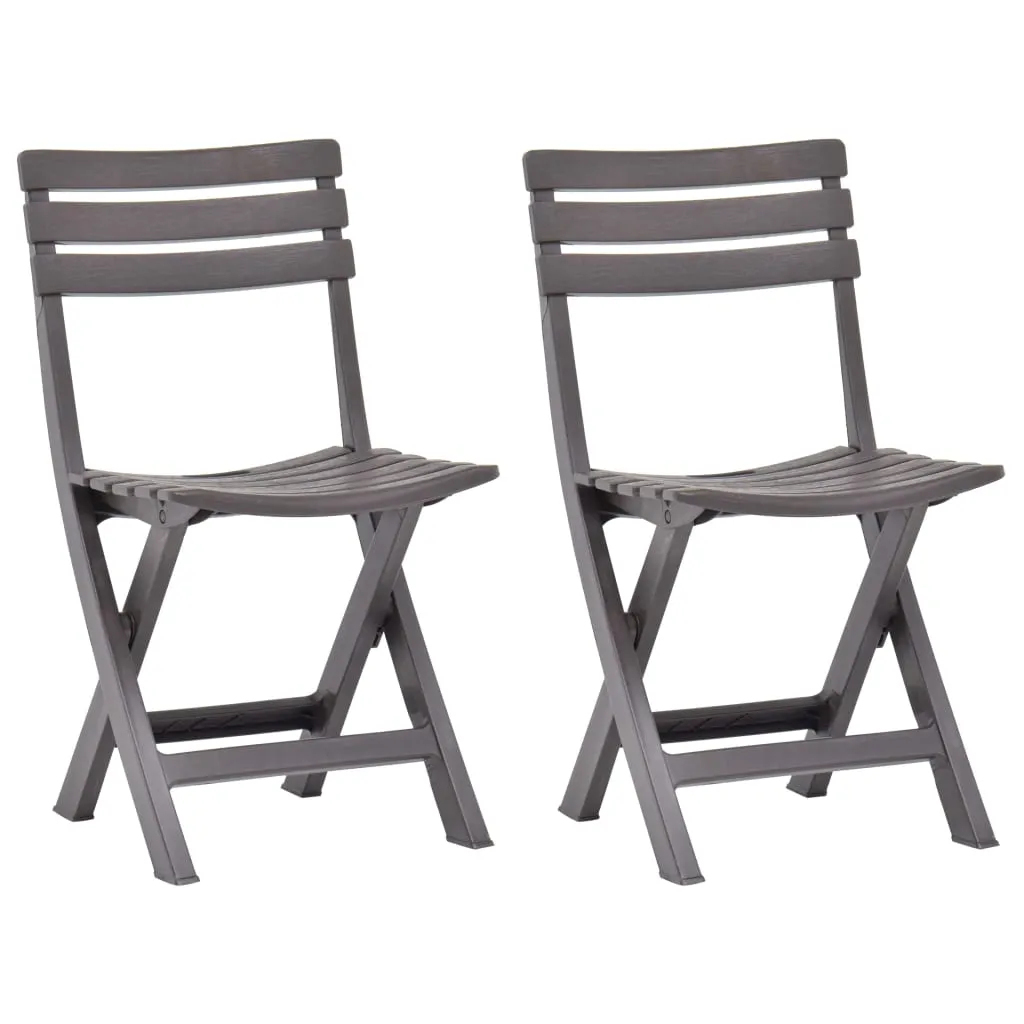 Folding Garden Chairs 2 pcs Plastic Mocha