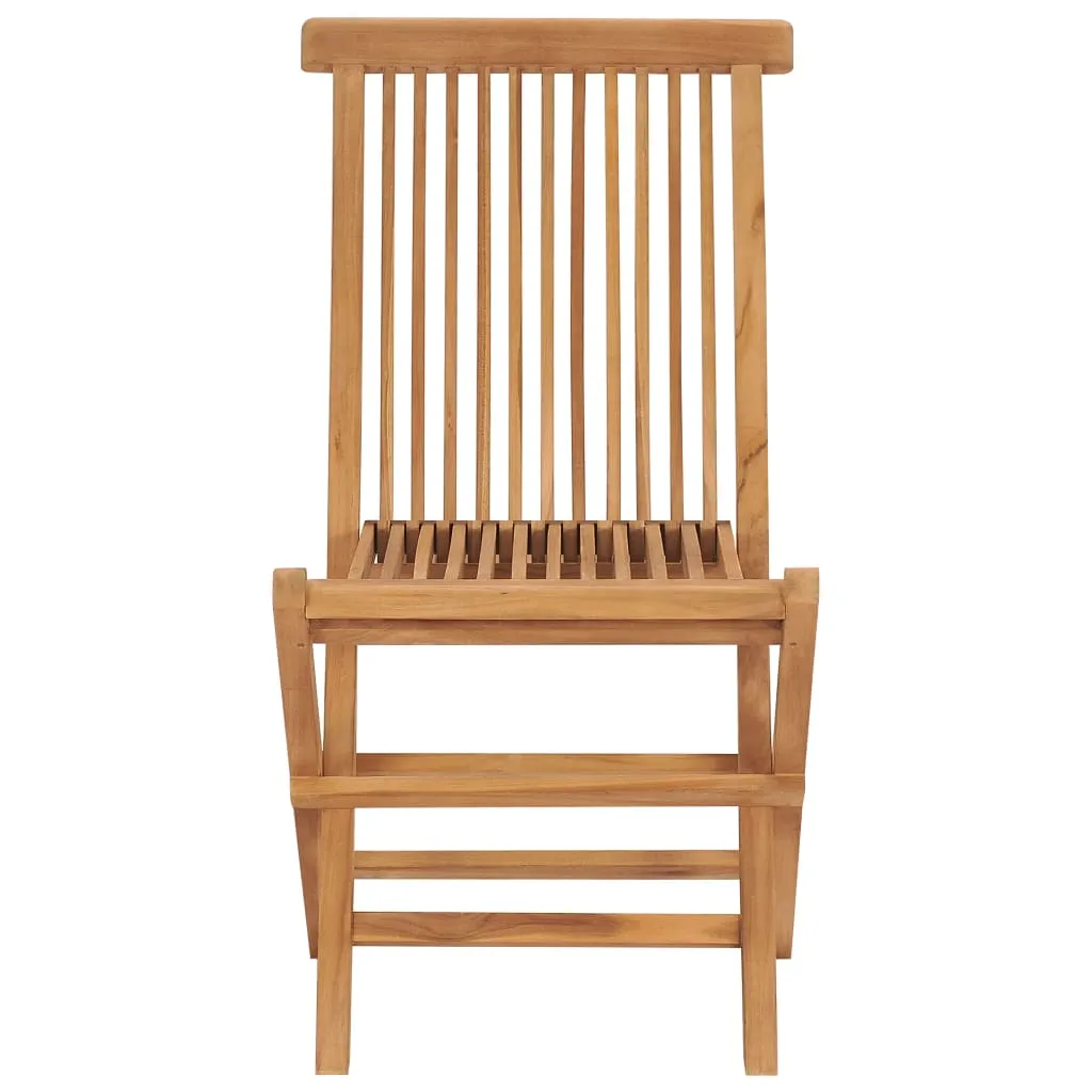 Folding Garden Chairs 2 pcs Solid Teak Wood