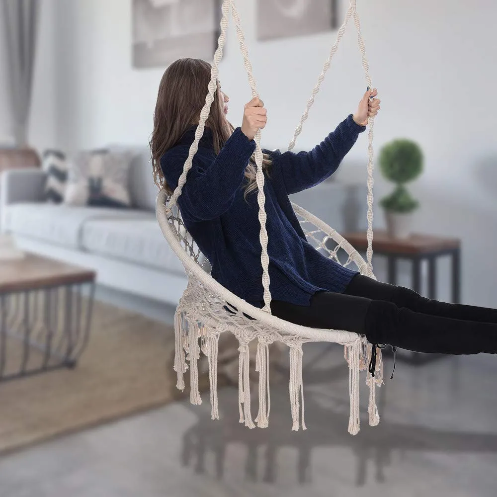 Handmade Hanging Cotton Rope Macrame Swing Chair - KCPer