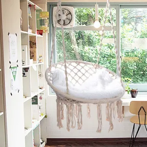 Handmade Hanging Cotton Rope Macrame Swing Chair - KCPer