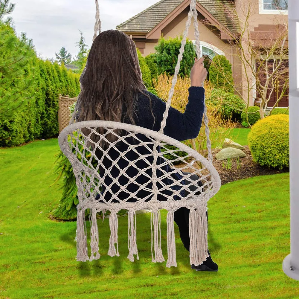 Handmade Hanging Cotton Rope Macrame Swing Chair - KCPer