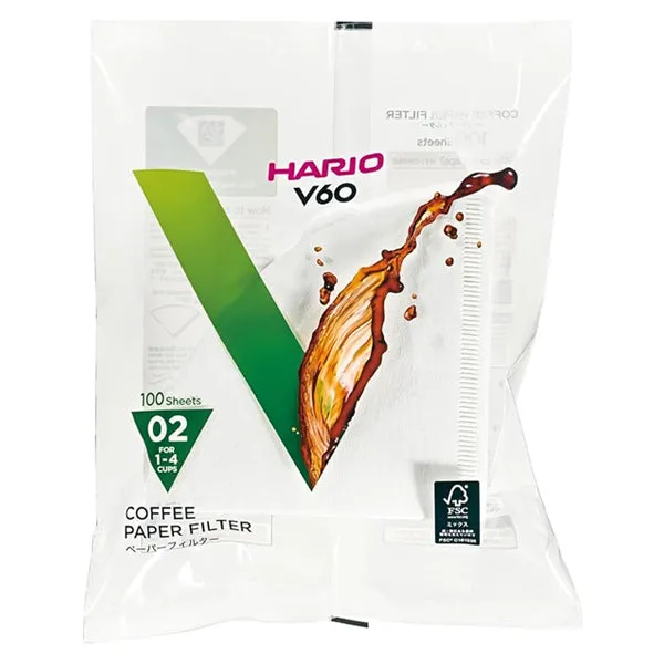 Hario V60 100Pcs White Paper Filters Bulk