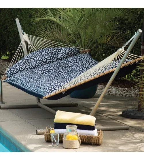 Hatteras Hammock Large Tufted Hammock - Sunbrella Luxe Indigo