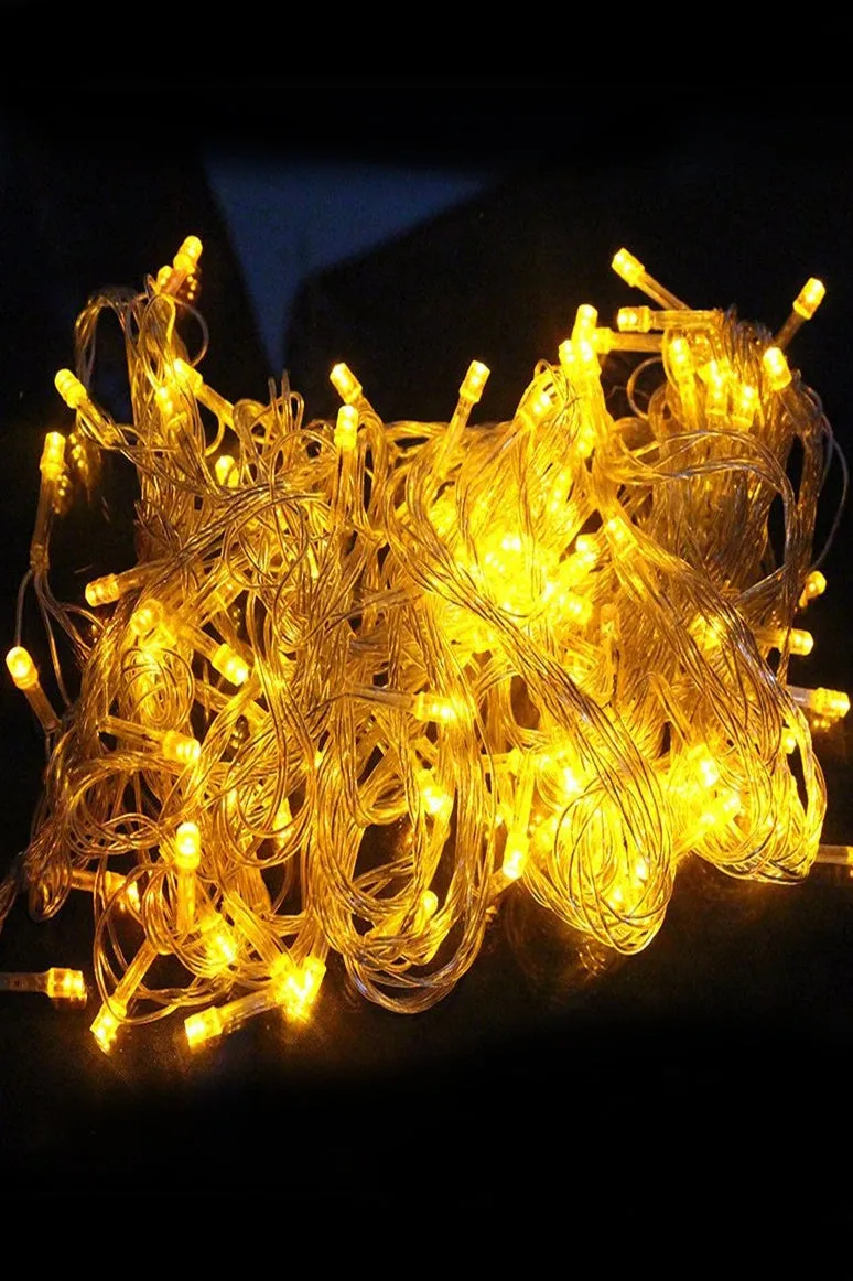 Indoor/Outdoor 100 LED String Lights with Flexible Clear Wire