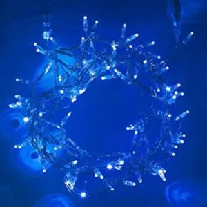 Indoor/Outdoor 8 Function LED Waterproof Fairy Lights with Clear Cable (1000 Lights - 74M Cable) - Blue