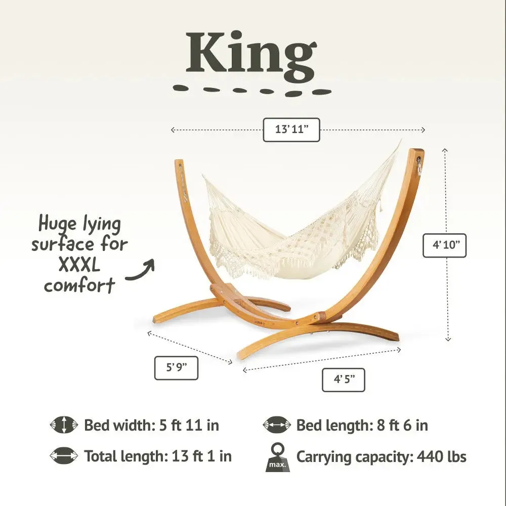 LA SIESTA Bossanova Kingsize Hammock with Wooden Stand (W 180 cm)