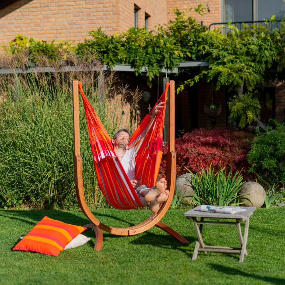 LA SIESTA Udine Outdoor Hammock Chair with Wooden Stand (W 115 cm)