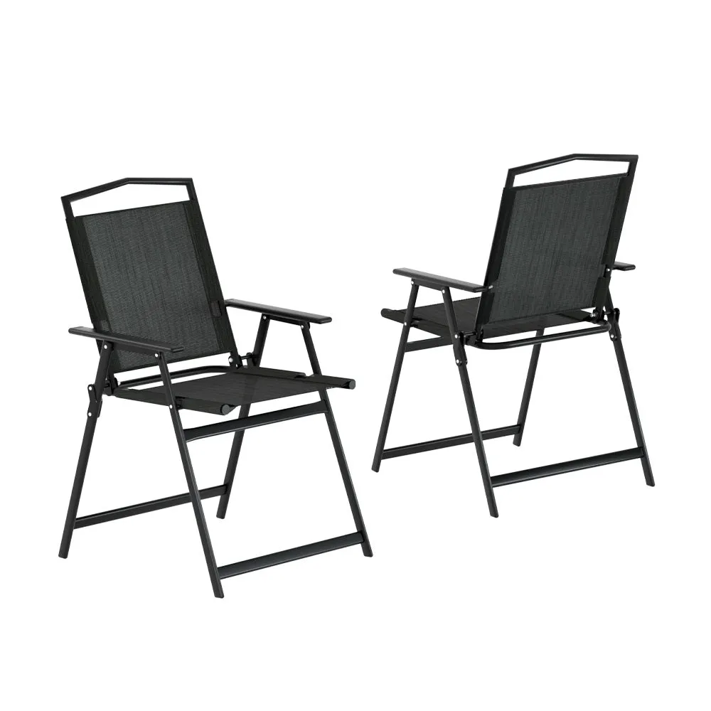 Lightweight Folding Camping Chairs Set of 2, Steel Frame, Gardeon