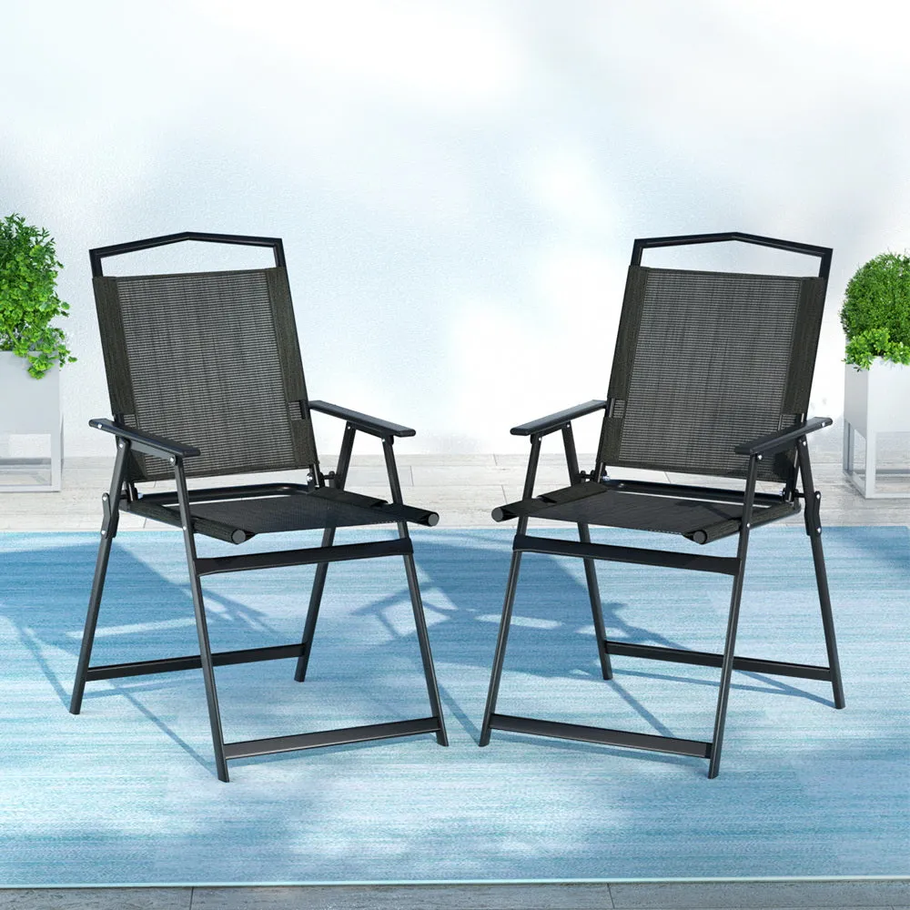 Lightweight Folding Camping Chairs Set of 2, Steel Frame, Gardeon