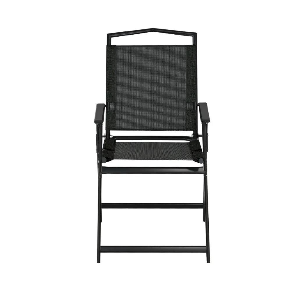 Lightweight Folding Camping Chairs Set of 2, Steel Frame, Gardeon