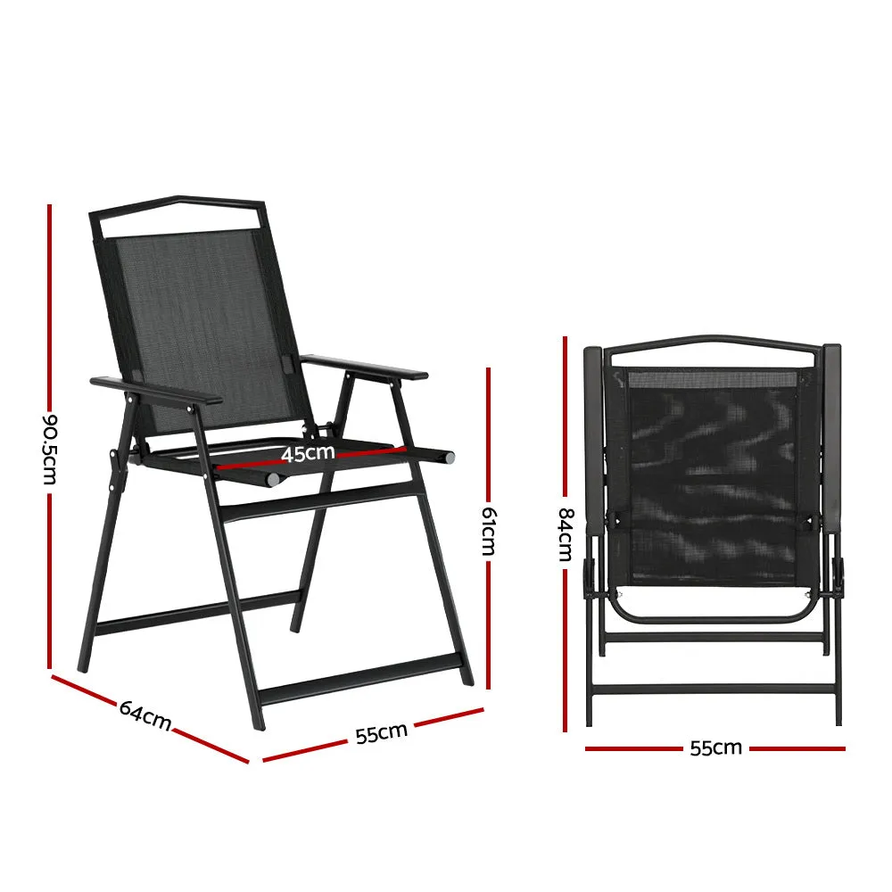 Lightweight Folding Camping Chairs Set of 2, Steel Frame, Gardeon