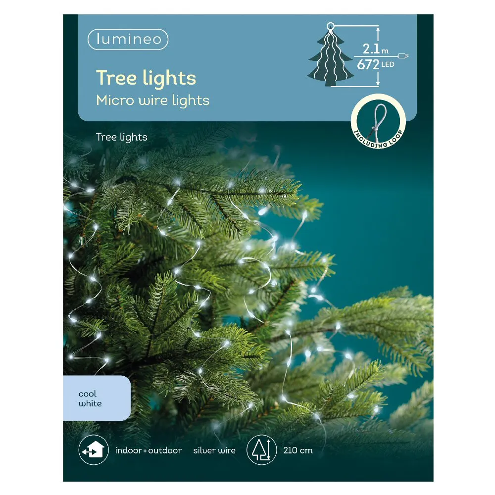 Lumineo 672 Cool White Micro LED Tree Lights (2.1m)