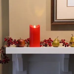 Moving Flame LED Red Pillar Candle