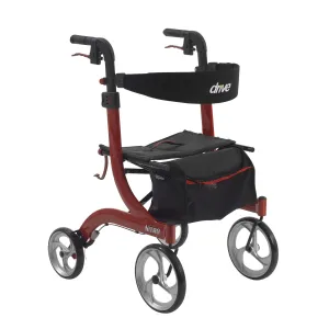 Nitro Aluminum Rollator, 10" Casters, Red