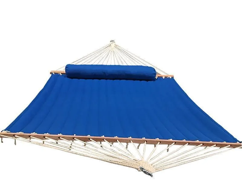 Olefin Double Quilted Hammock with Matching Pillow with 3-Beam Stand