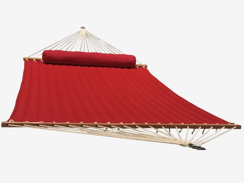 Olefin Double Quilted Hammock with Matching Pillow with 3-Beam Stand