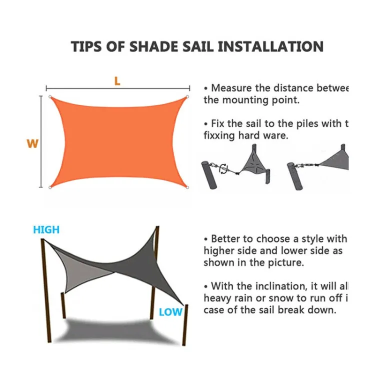 Outdoor Garden Sunshade Sail Waterproof Anti-UV Canopy, Size: 3m x 6m(Orange)