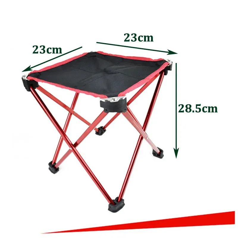 Outdoor Ultra-Light Aluminum Alloy Folding Stool Fishing Stool Multi-Functional Four-Corner Stool Small Mazar Space Chair Small