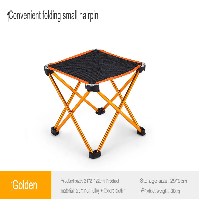 Outdoor Ultra-Light Aluminum Alloy Folding Stool Fishing Stool Multi-Functional Four-Corner Stool Small Mazar Space Chair Small