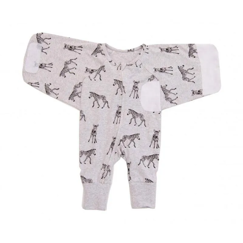 Plum - Baby Swaddle Suit 0.5 TOG - Zebra Grey (2pk)