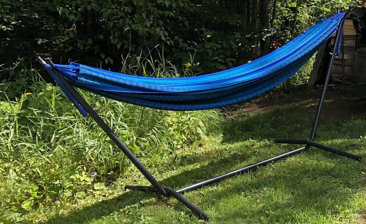 Premium Brazilian Style Double Hammock with Universal Stand