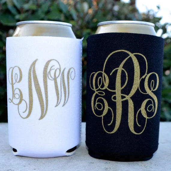 Script Monogram Can Coolers