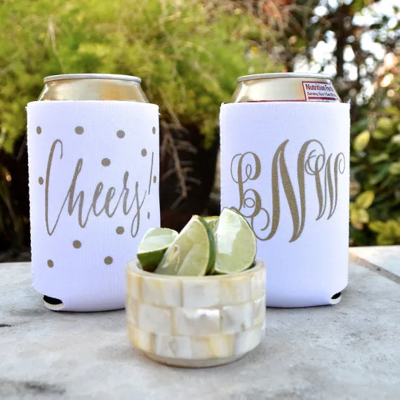 Script Monogram Can Coolers