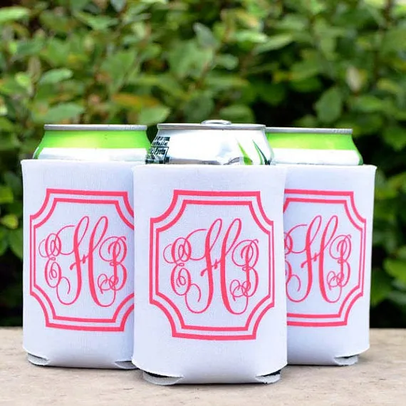 Script Monogram Can Coolers