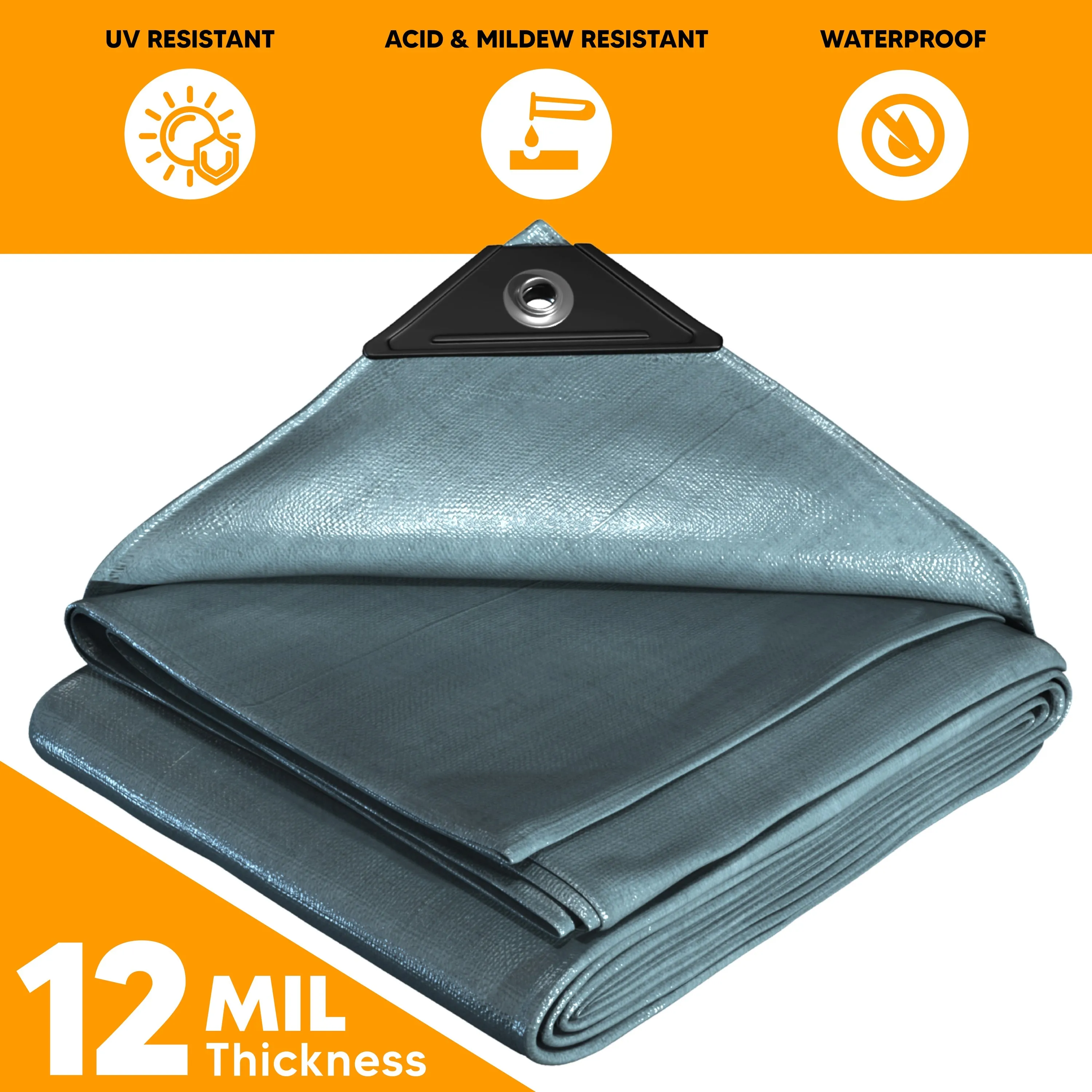 Silver Poly Tarp 12' x 16'