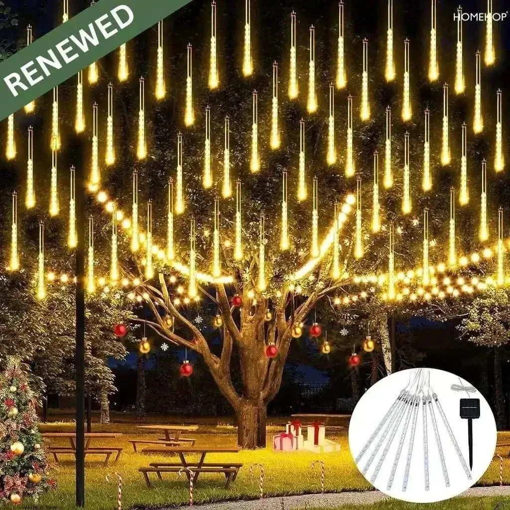 Solar Led Decorative Fairy Lights Waterproof Tree Hanging Tube Lamp For Home, Outdoor (Warm)(Renewed)