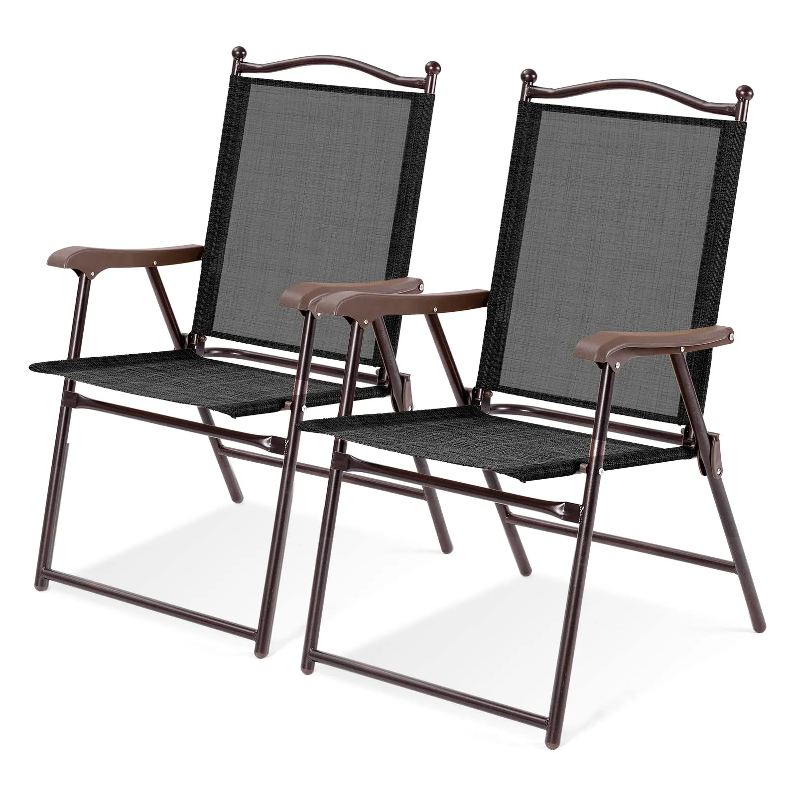 Tangkula Set of 2 Patio Folding Dining Chairs