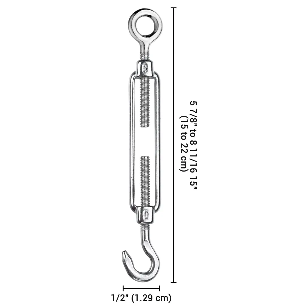 TheLAShop M6 Hook & Eye Turnbuckle 6pcs Duty Wire Rope Tension