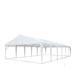 TMG Industrial 20' x 40' Heavy Duty Outdoor Party Tent, PE tarpaulin fabric, 6’6” Overhead, 10’ Peak Ceiling, TMG-PT2040A