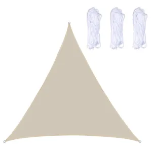 Triangle Outdoor Garden Sunshade Sail Waterproof Anti-UV Canopy, Size: 2.4m x 2.4m x 2.4m(Beige)