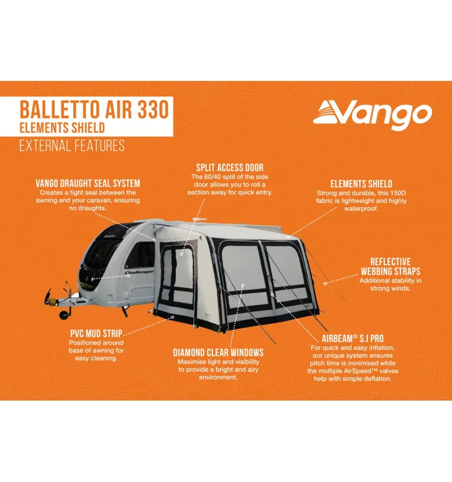 Vango Balletto 330 Air Awning Elements Shield